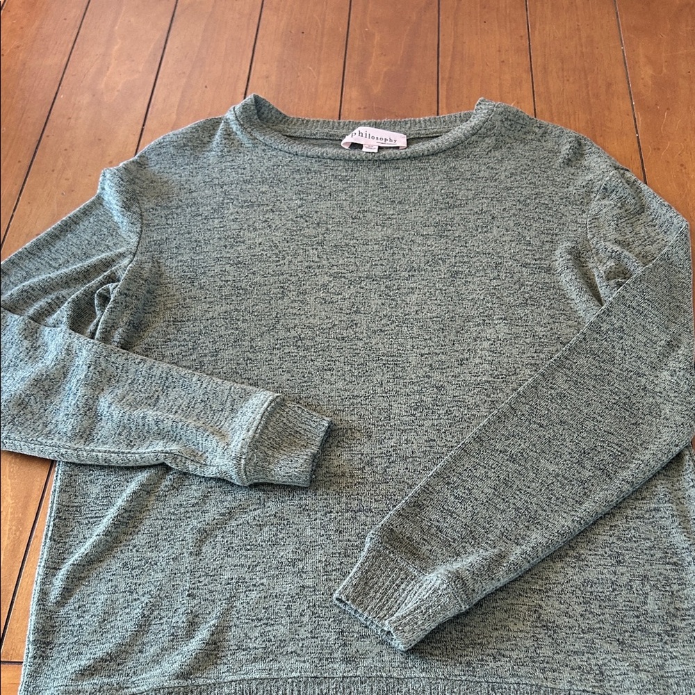 Philosophy Men's Heathered Gray Crewneck Sweater Buttery Soft
